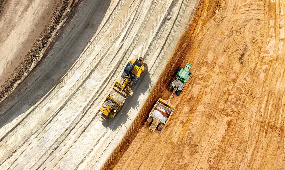 Scrapers moving ground at a jobsite